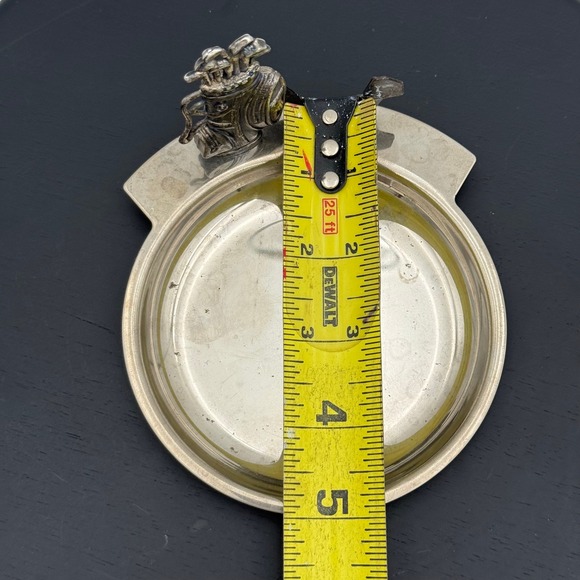 Vintage Golf Bag and Ball Silver Tone Metal Valet Tray Trinket Dish Ashtray - Picture 4 of 4
